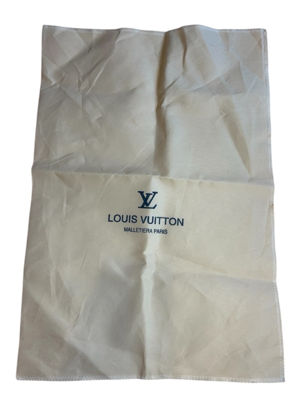 Louis Vuitton Beige Dust Bag with Navy Logo